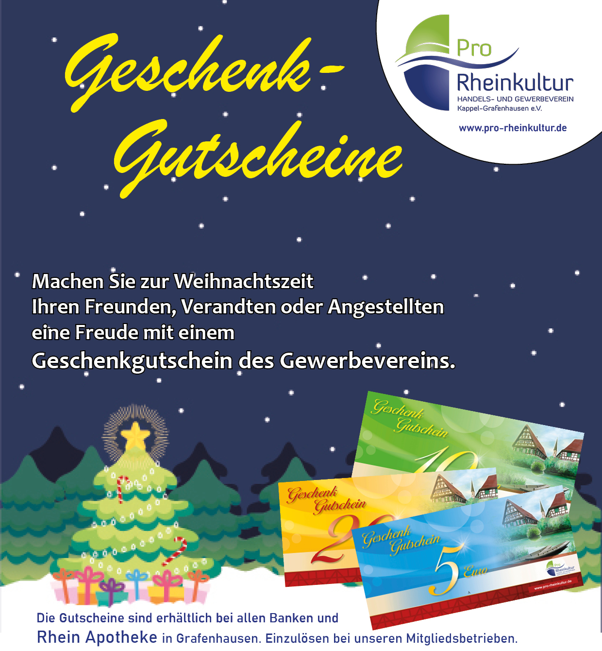 Gutscheine Pro Rheinkultur Gewerbeverein Kappel-Grafenhausen e.V. 